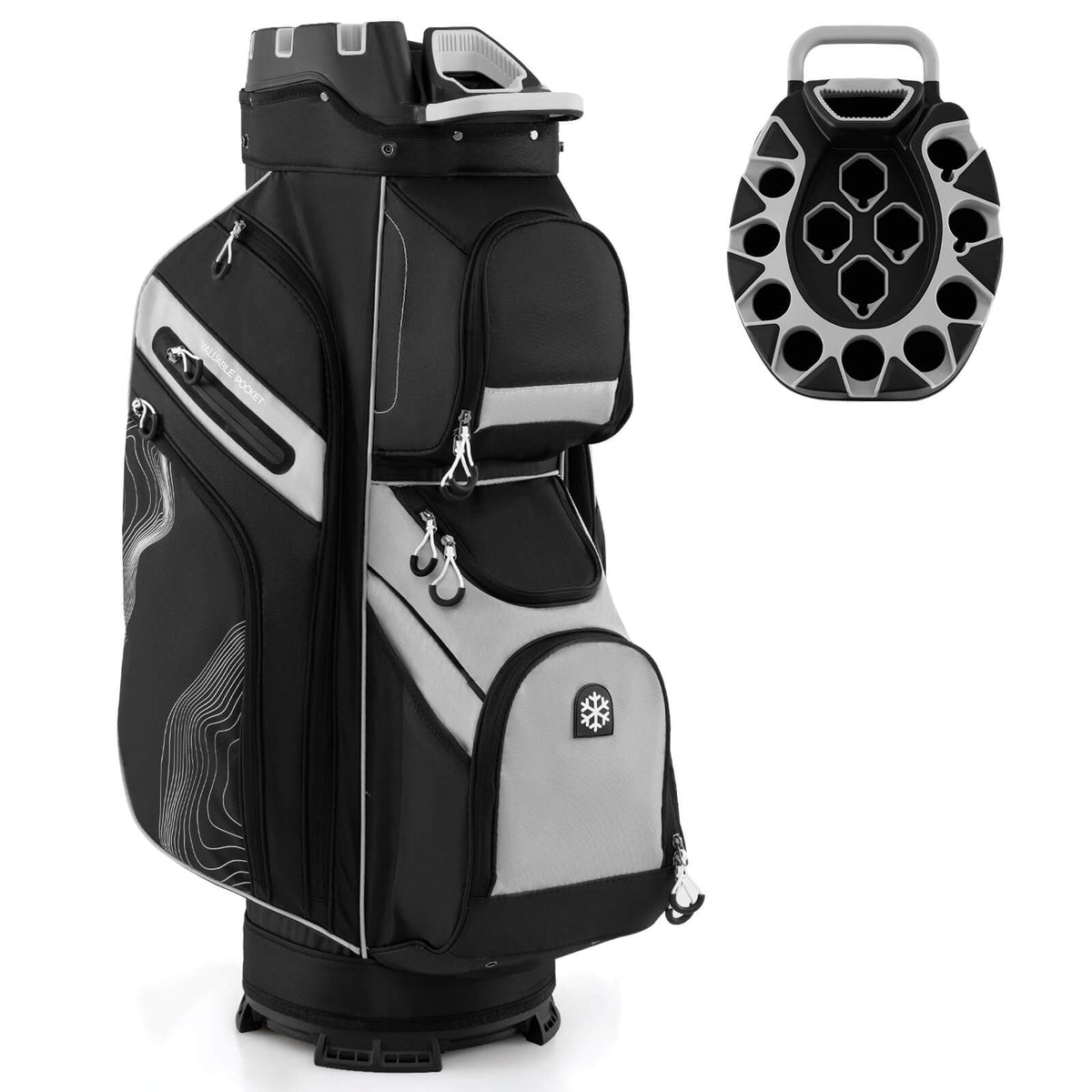 Golf Cart Bag with 14-Way Full Length Dividers and 11 Pockets - Lightweight, Waterproof