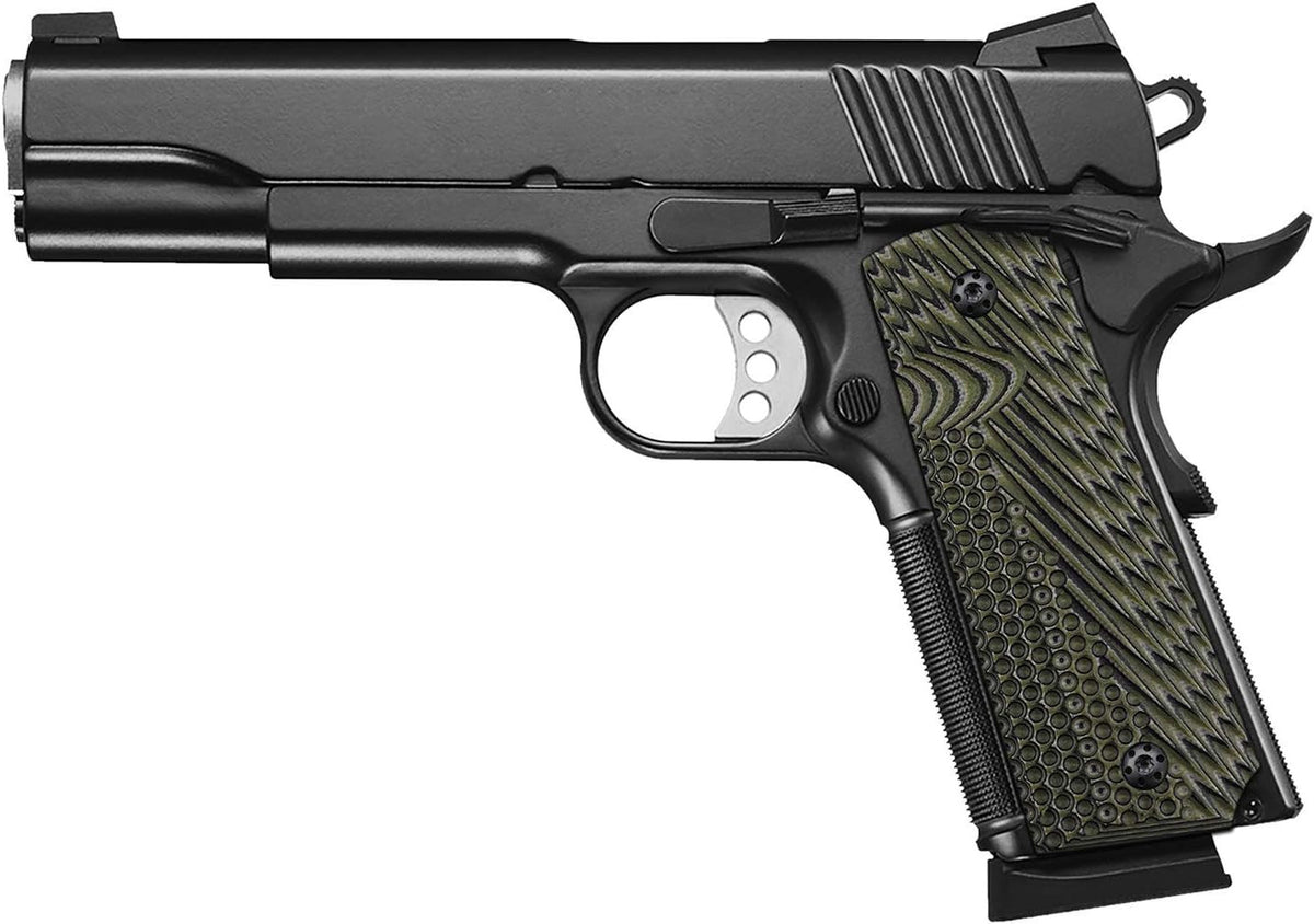 1911 Full Size G10 Pistol Grips with Stainless Screws - Black, CNC Machined