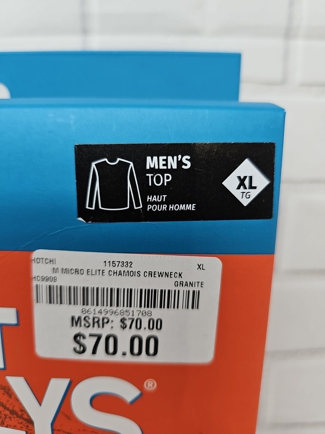 Men's Micro Elite Chamois Crewneck Base Layer Top - Midweight Fit XL