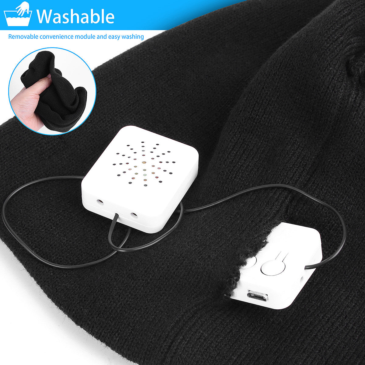 Winter Bluetooth Beanie Hat with Headset and Microphone, Wireless Audio