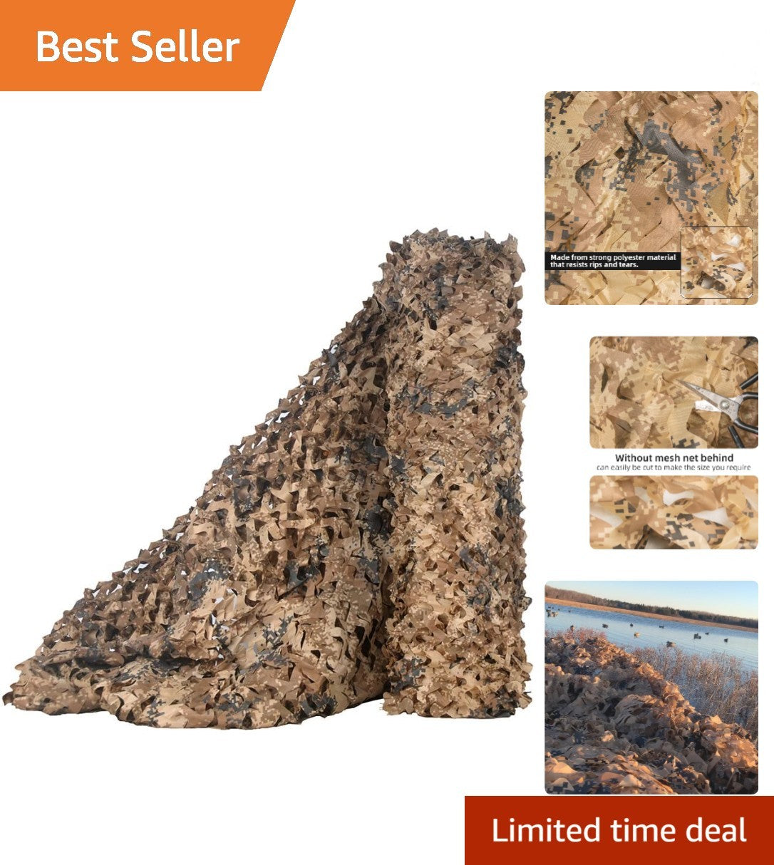 Lightweight Camouflage Netting for Outdoor Camping Hunting & Military Use