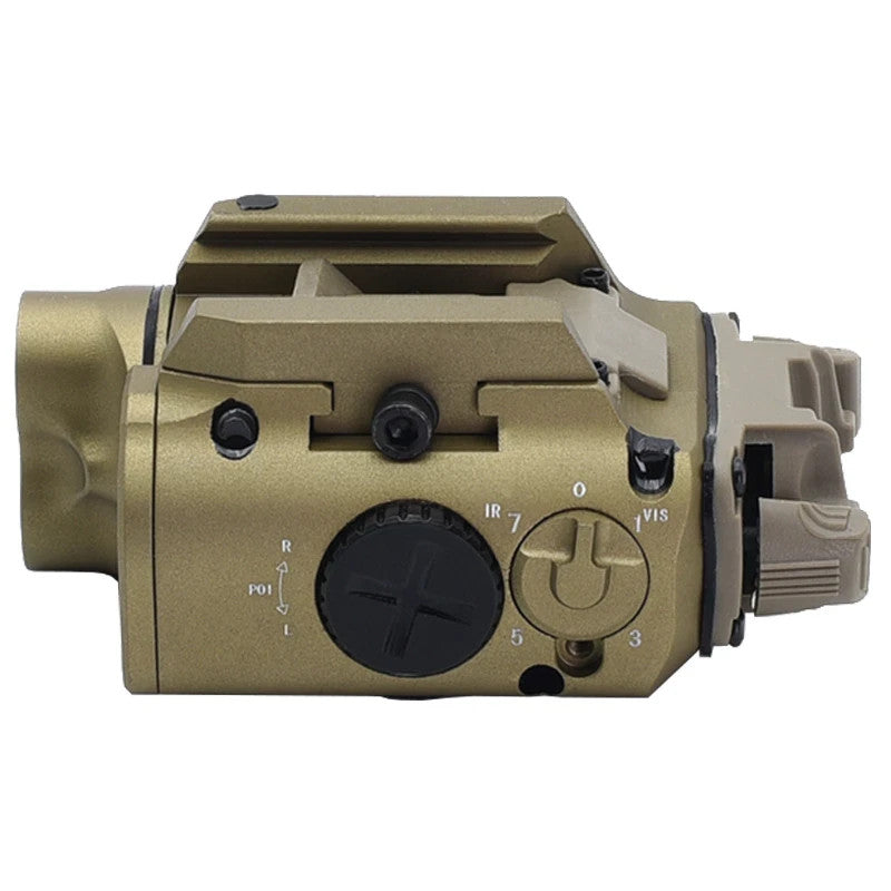 LED Flashlight with Red Laser and IR Light - Compact Aluminum Combo for Tactical Use