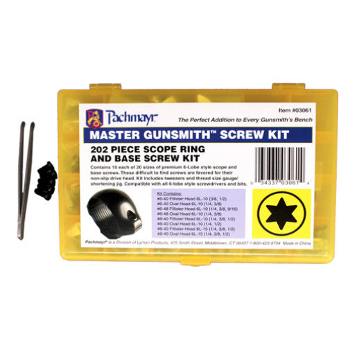 Scope Ring & Base Screw Kit - Gunsmith 202 Piece Professional Set