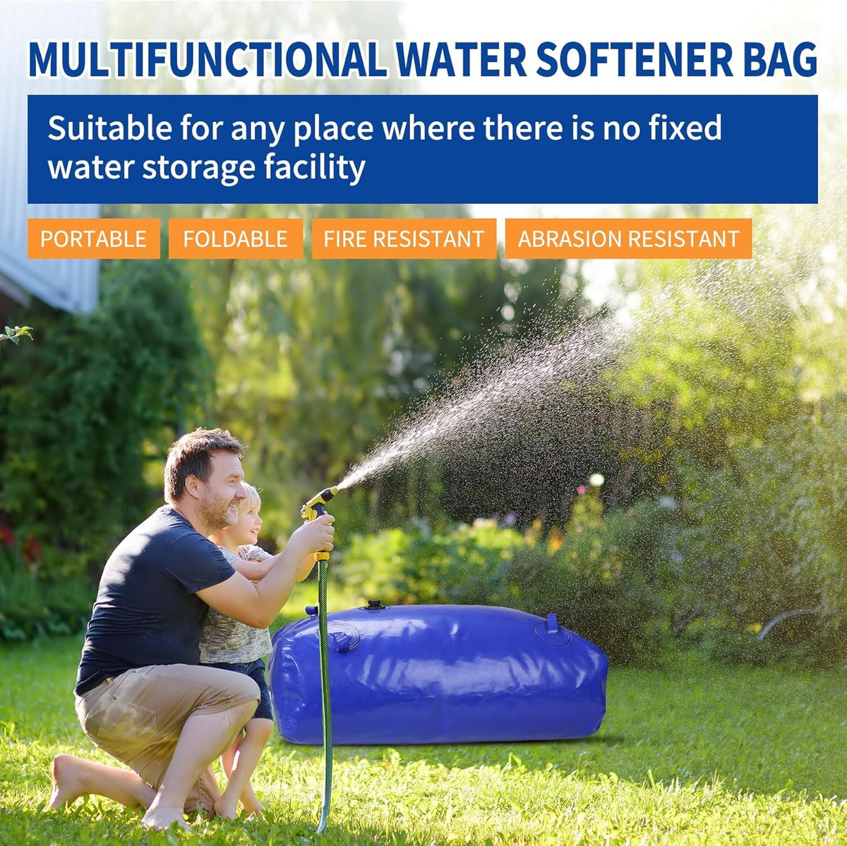 30Gal Collapsible Water Storage Bladder Portable Water Tank for Camping Garden Emergency