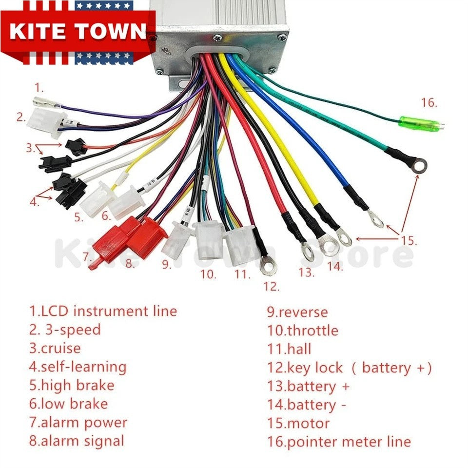 60V 1500W Brushless DC Motor Speed Controller for Electric Bicycle & Scooter