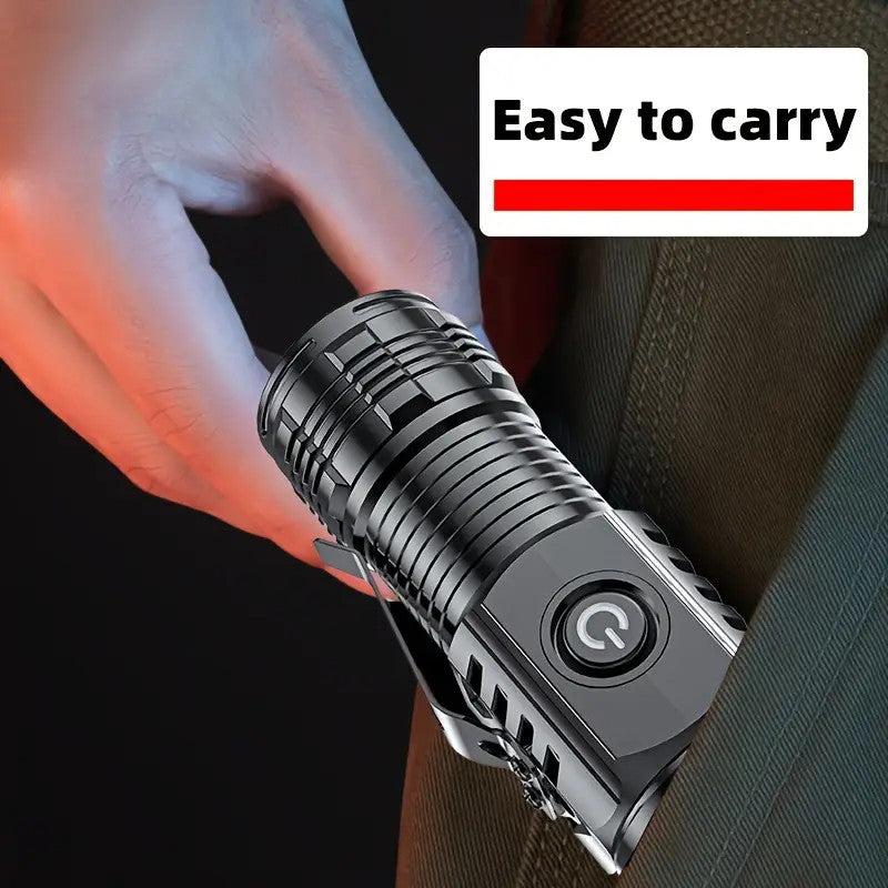 Mini Tactical Flashlight with 5 Modes USB Rechargeable LED Torch