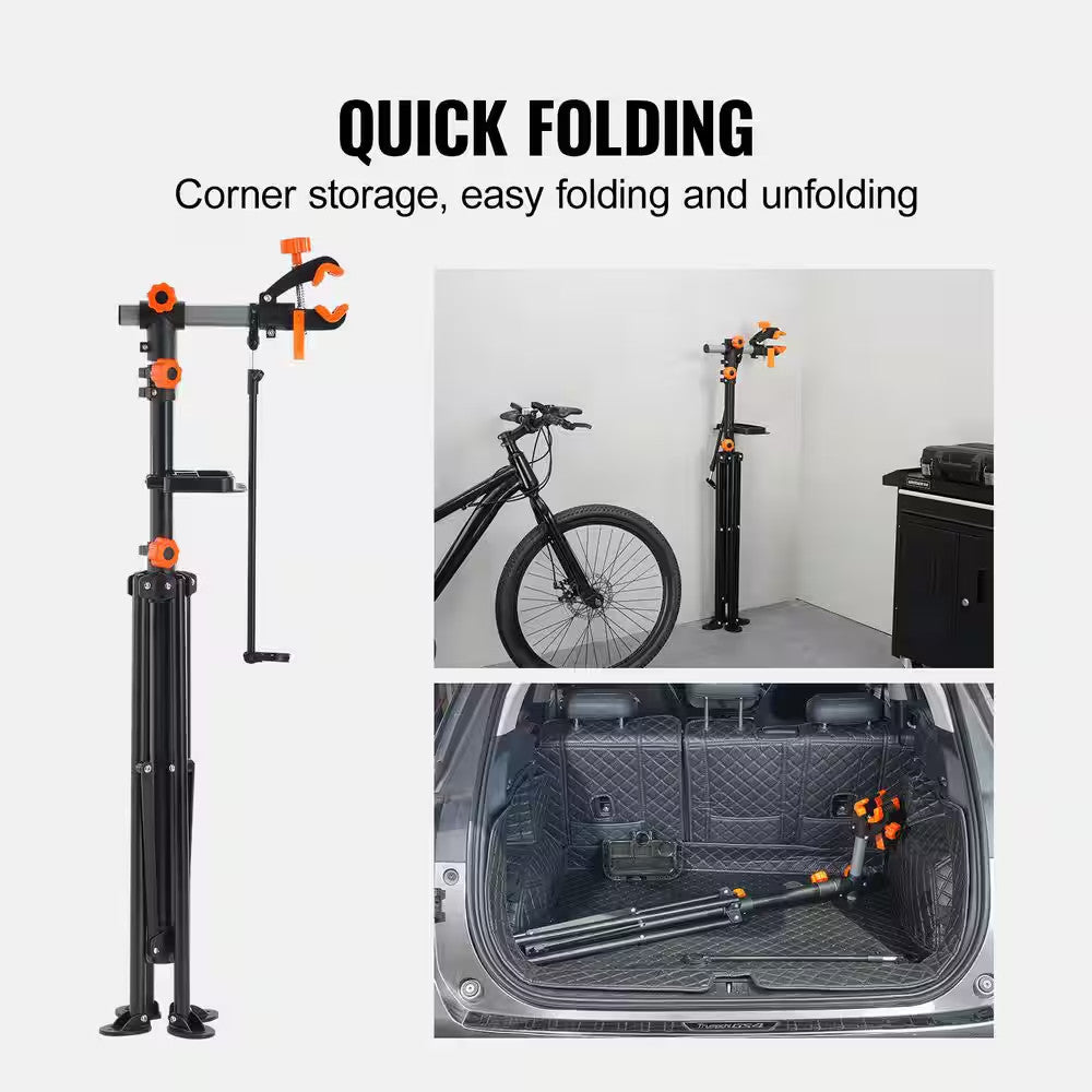 Heavy-Duty Steel Bicycle Repair Stand - Adjustable Bike Workstation, 80 lbs Capacity