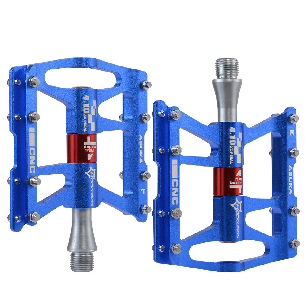 Bike Pedals Flat Aluminum Alloy 4 Bearings 9/16" Platform Cycling Accessories