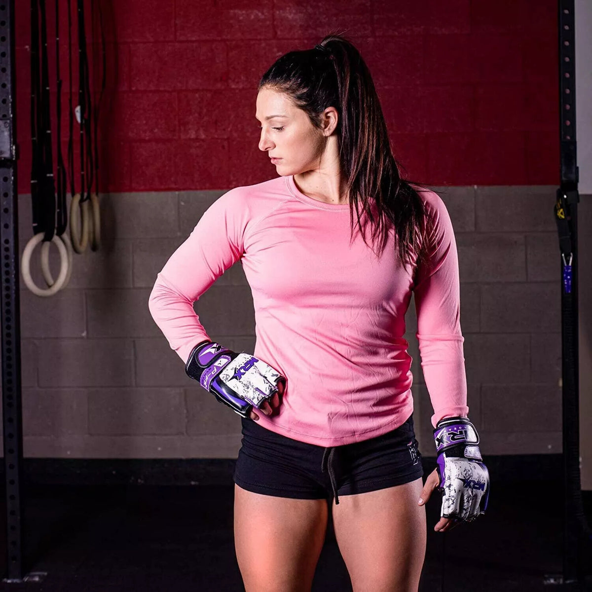 Womens MMA Grappling Gloves Sparring Boxing Fight Gloves Purple - Various Sizes