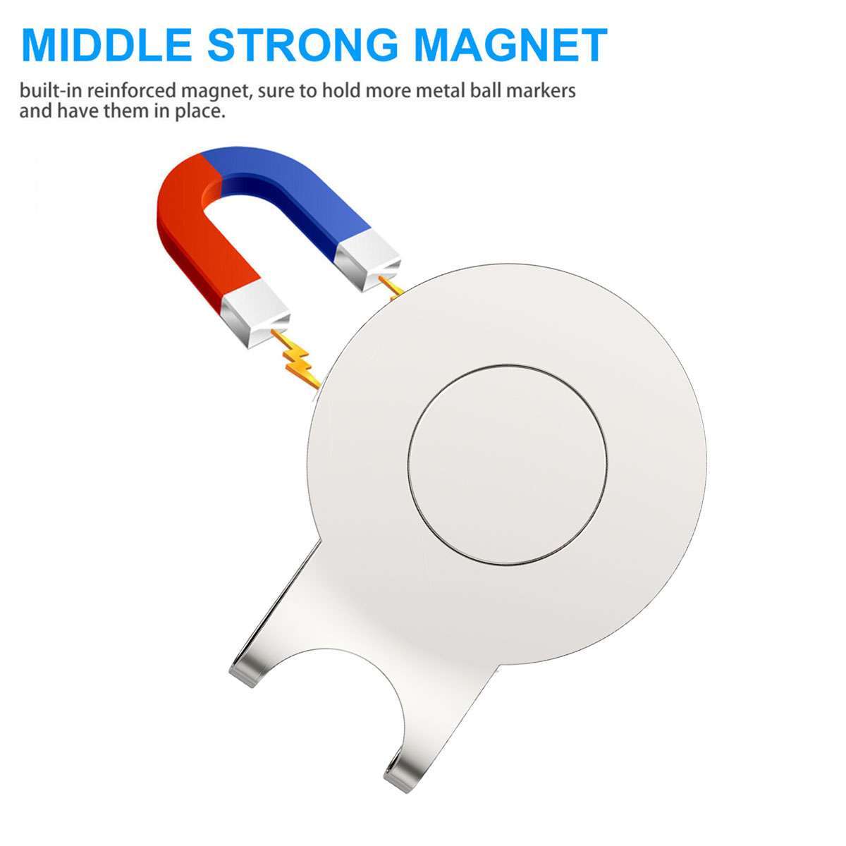 Magnetic Golf Hat Clip with Ball Marker - Durable Zinc Alloy, Multiple Quantity Options
