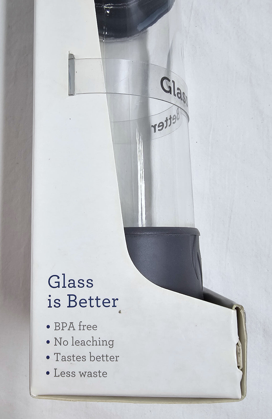 Full Circle 19oz Glass Water Bottle with One-Hand Twist Cap and Silicone Base
