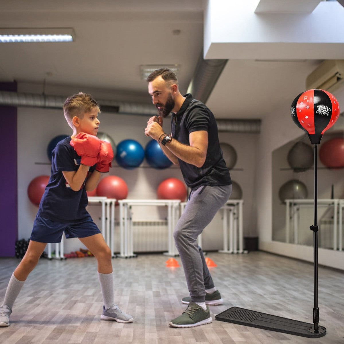 Kids Punching Bag Set with Adjustable Stand & Boxing Gloves - Safe & Fun
