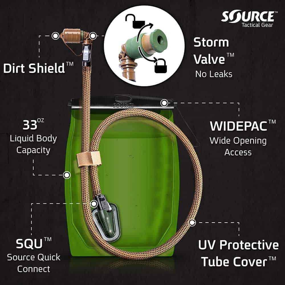 Hydration Bladder 1L for Tactical Canteen - Hydration System Accessory