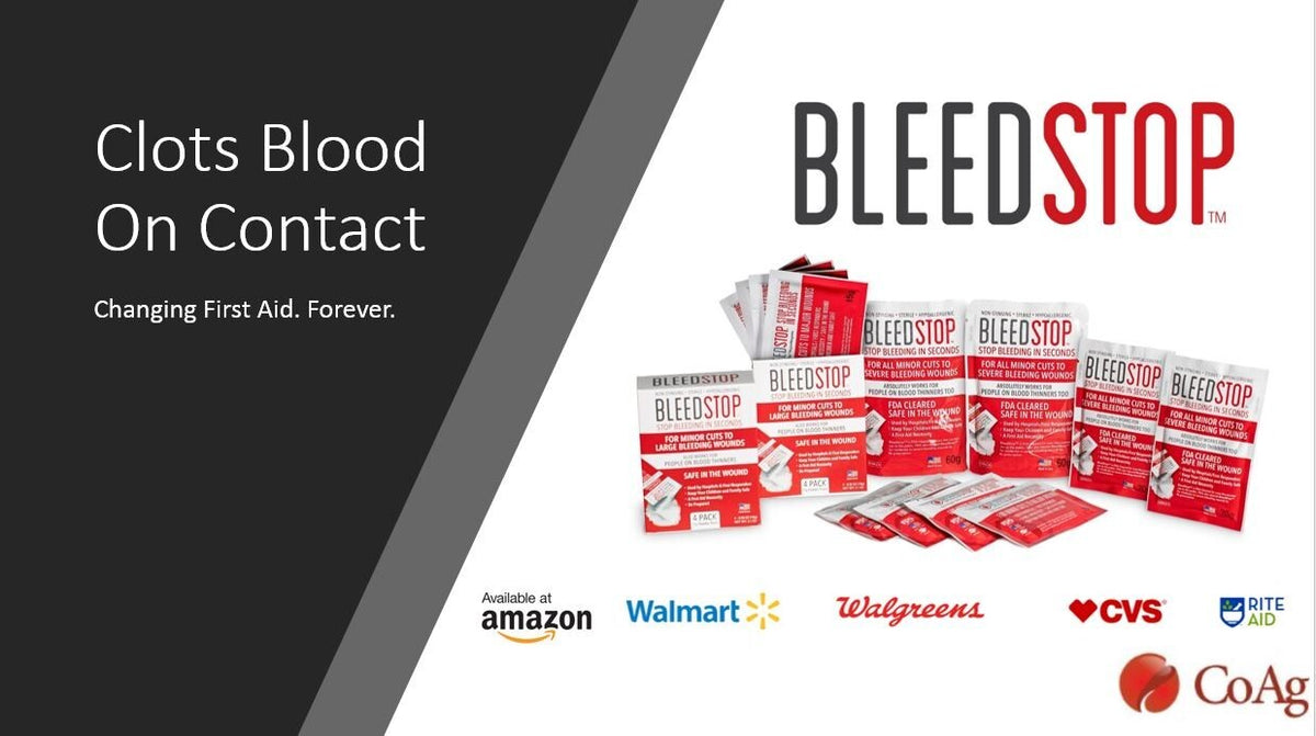 First Aid Blood Clotting Powder for Wounds & Bleeding Control - 5 Pack