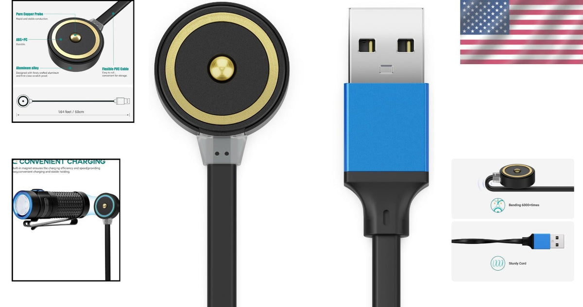 Universal Magnetic Charger for Olight Flashlights - Fast & Safe Charging