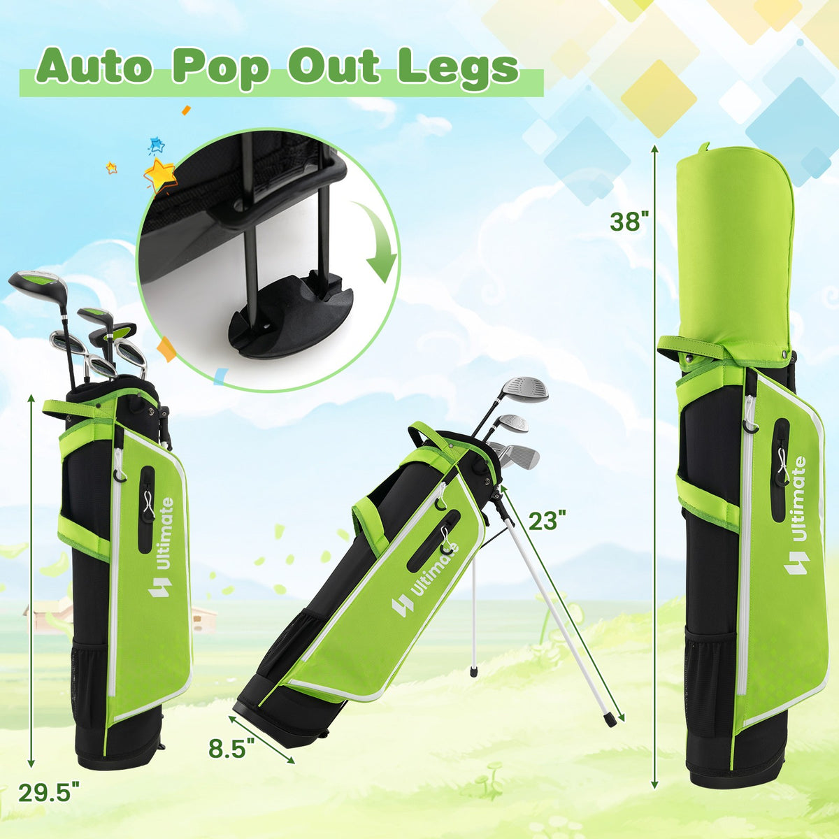 Junior Complete Golf Club Set for Kids 11-13 Years Old with Stand Bag & Accessories