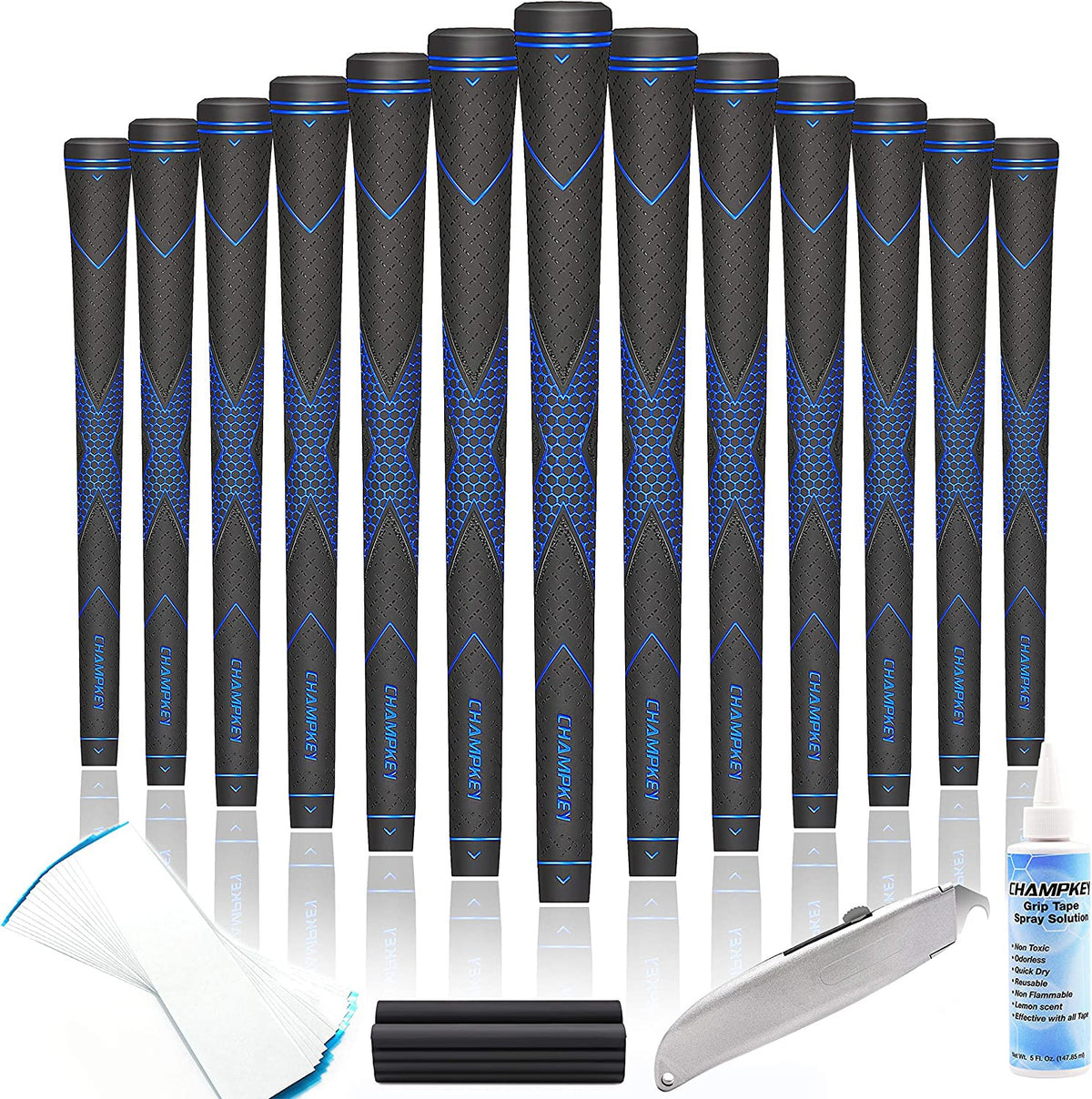 Golf Grip Set - High Traction Rubber Golf Club Grips with Tapes and Kits