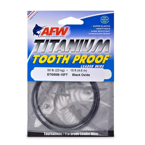 Tooth Proof Titanium Leader Wire - Single Strand Fishing Leader 15 ft