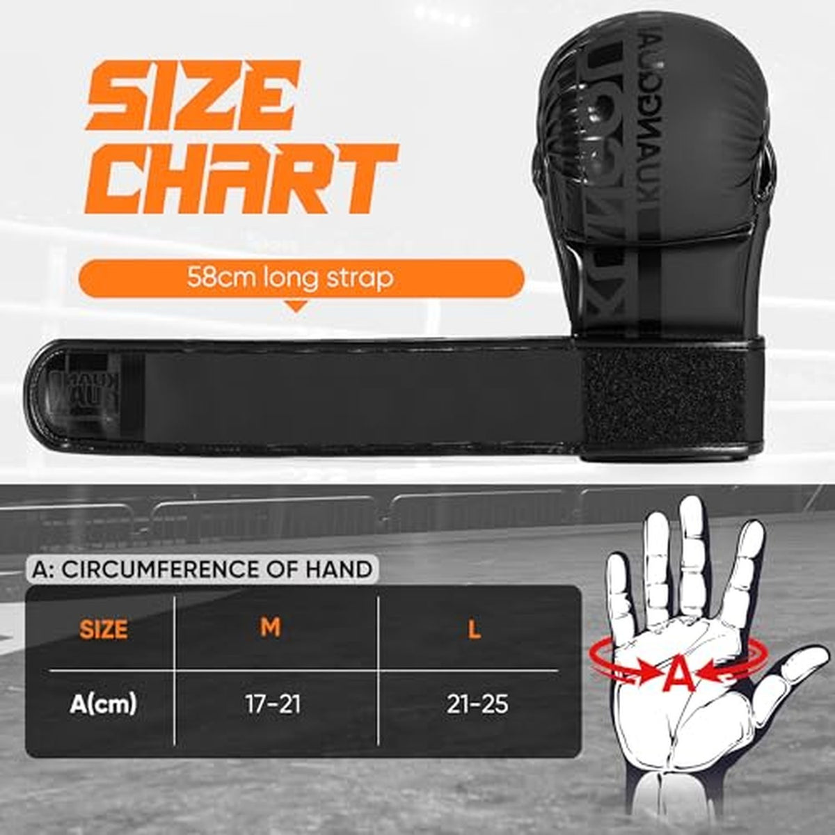 Leather MMA Sparring Gloves for Muay Thai Training - Medium Black