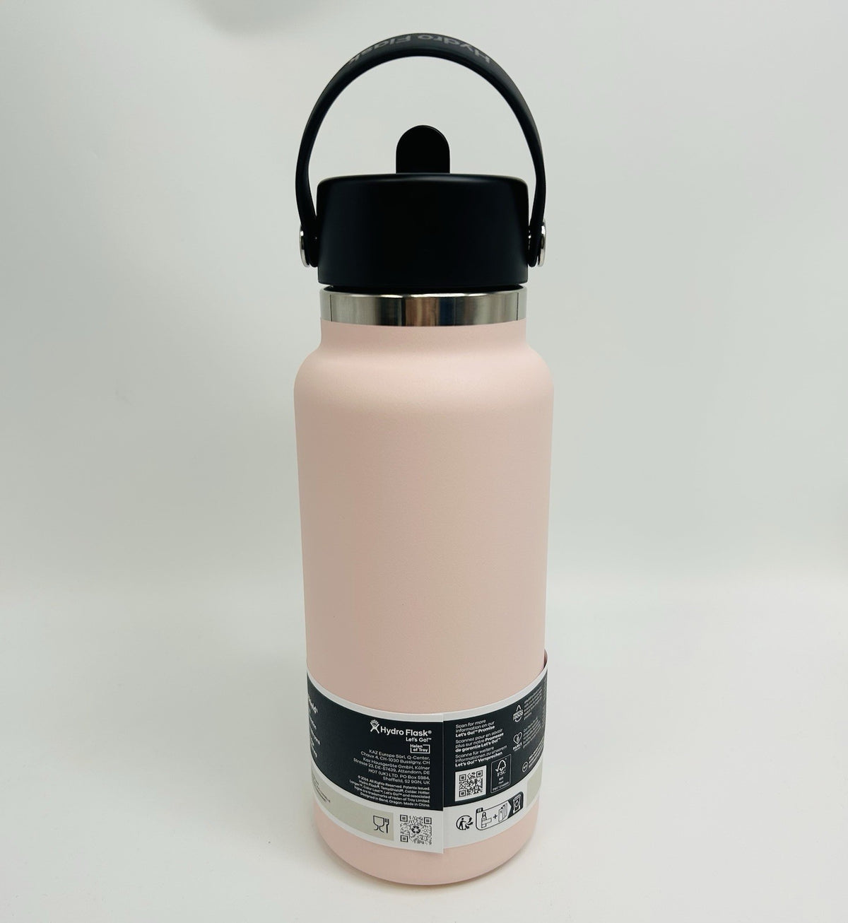 Hydro Flask 32 oz Wide Mouth Water Bottle with Flex Straw Cap Pink Trillium
