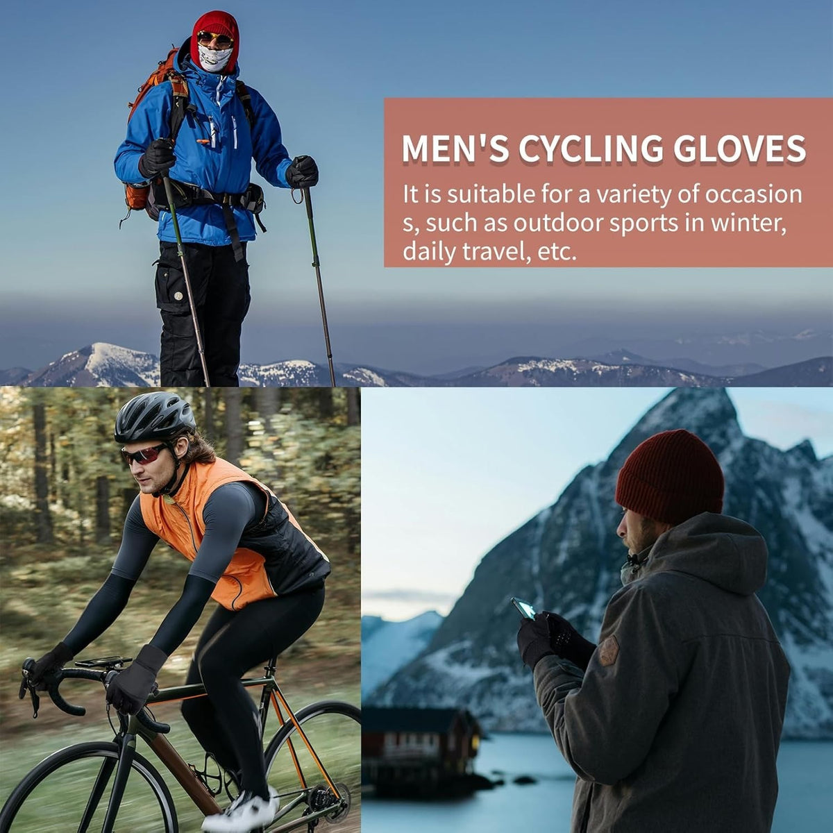 Waterproof Touch Screen Winter Gloves - Thermal Windproof Mittens for Men & Women