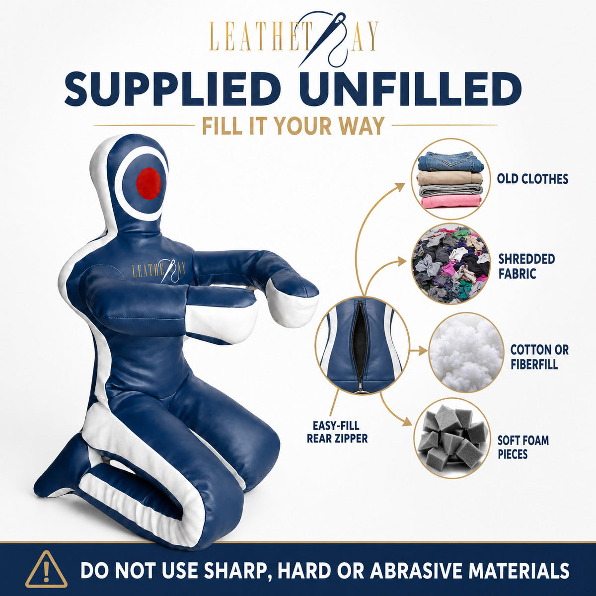 Martial Arts Grappling Dummy Unfilled Vinyl Training Mannequin for MMA Jiu Jitsu Wrestling