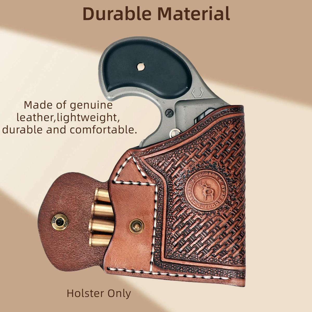 Leather Gun Holster for Mini Revolvers IWB OWB Concealed Carry