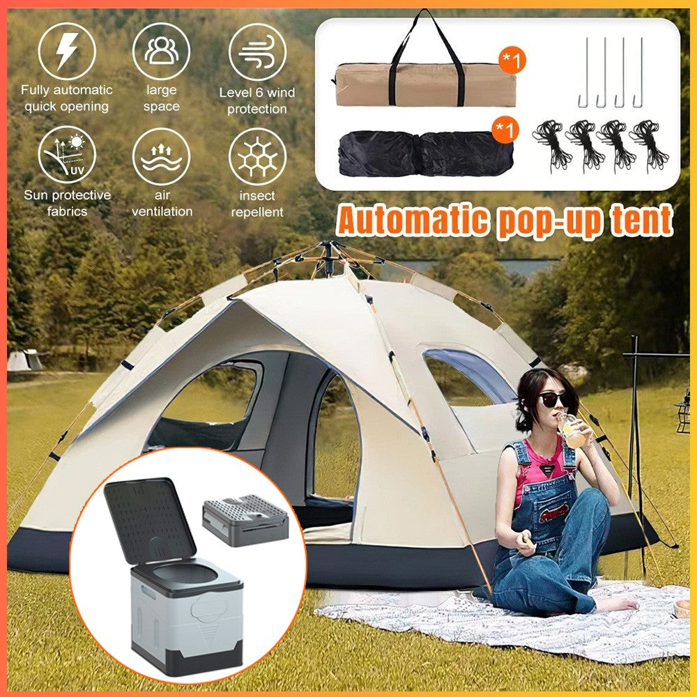 Easy Pop Up Camping Tent for 2-4 People with Waterproof Design and Dual Doors