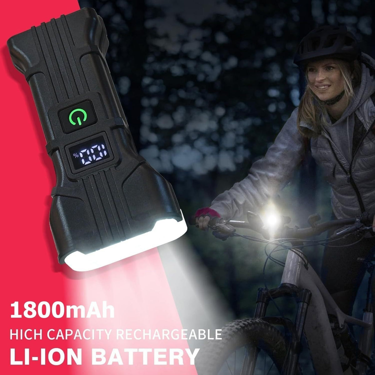 USB Rechargeable LED Bike Light Set with Horn Waterproof Front and Rear Cycling Lamps