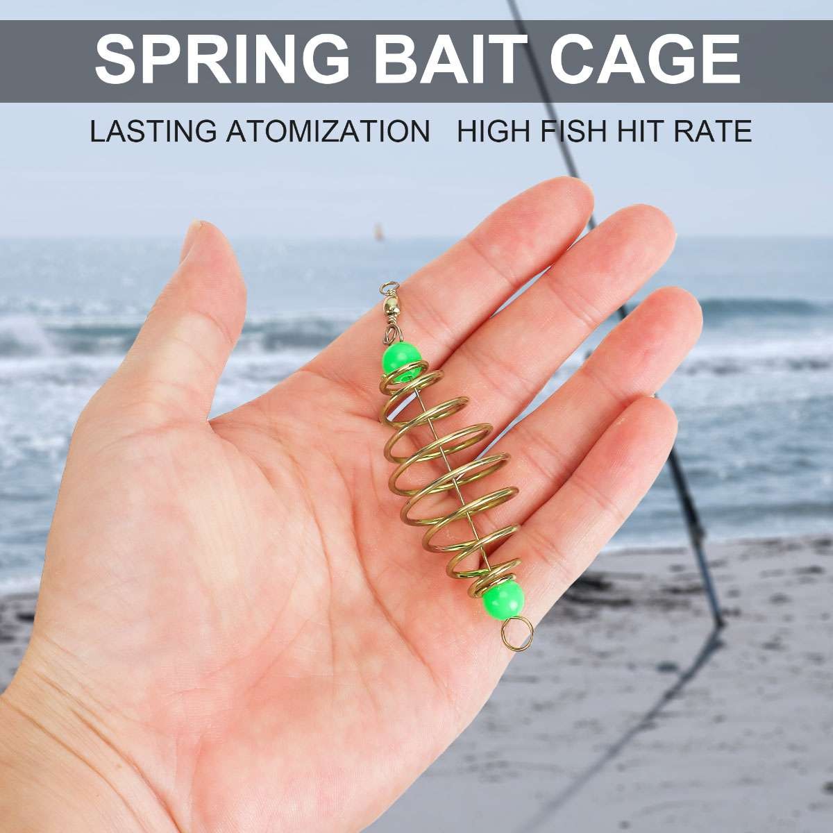 24Pcs Spring Fishing Bait Holders for Carp and Catfish with Luminous Beads