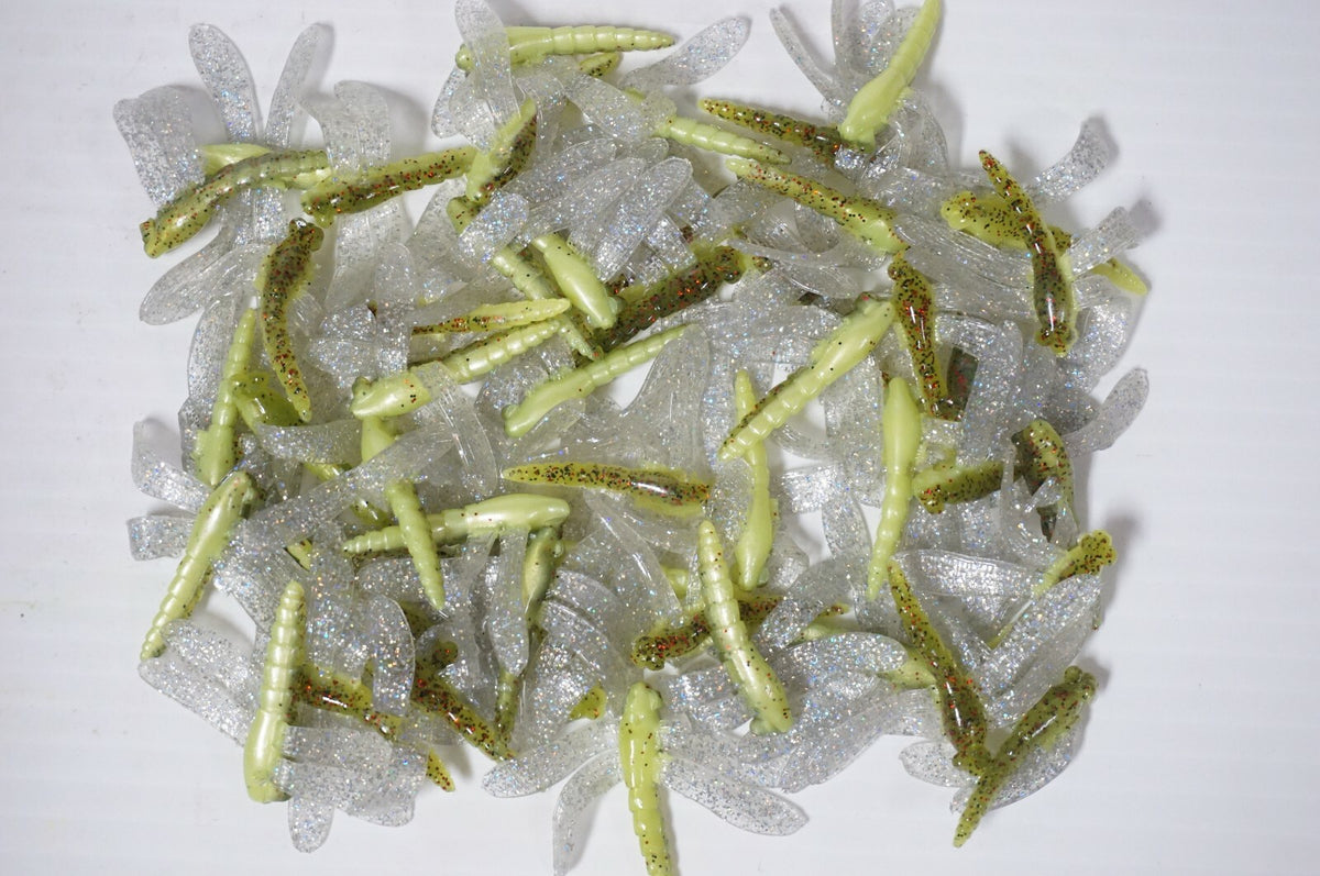 50 Pcs 2-Inch Dragonfly Soft Plastic Fishing Lures Multiple Colors