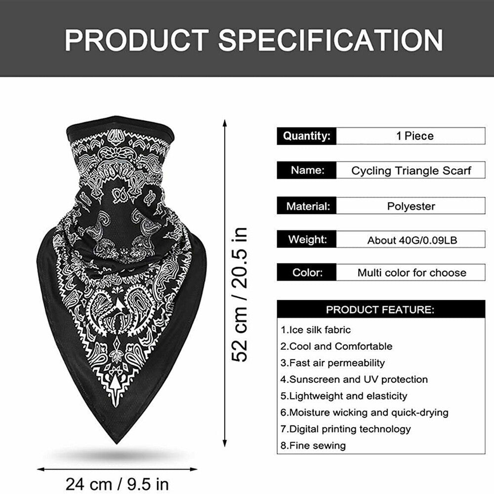 UV Protection Neck Gaiter Tube Face Mask Bandana for Sports Cycling Outdoor