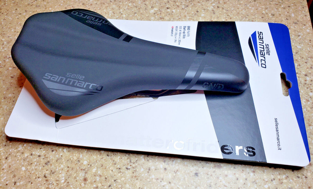 Wide Bicycle Saddle Black - Full Fit GND Model, 262mm x 145mm, 222g