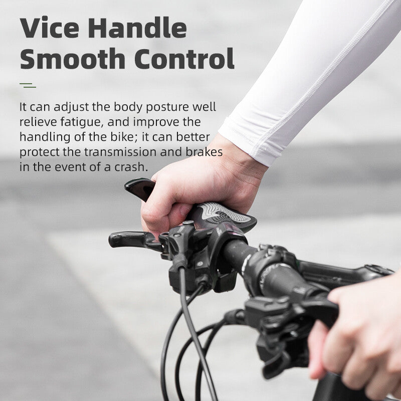 Mountain Bike Rubber Handlebar Grips Lock-On Shockproof Dustproof 130mm Black