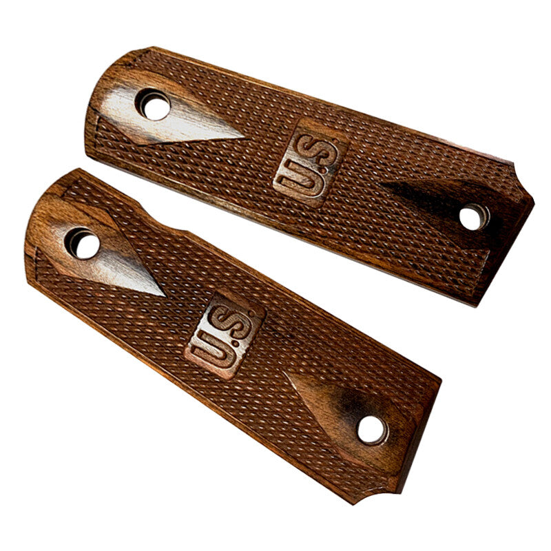 1911 Full Size Wooden Grip with U.S. Embossed Logo for Springfield Colt 1911