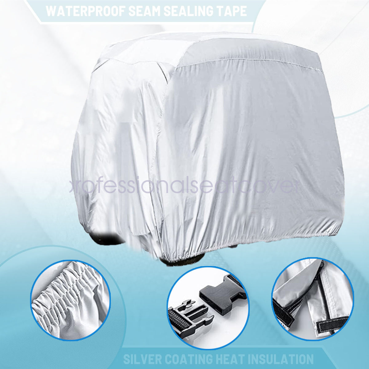 Universal Waterproof Golf Cart Cover UV & Dustproof Fits EZGo Club Car Yamaha