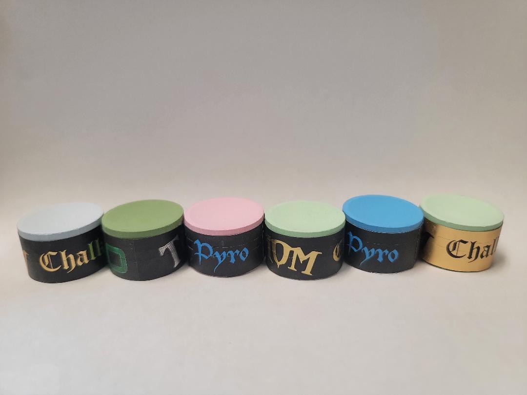 Taom Hex Pack Pool Cue Chalk - Professional Multi-Color 6-Pack