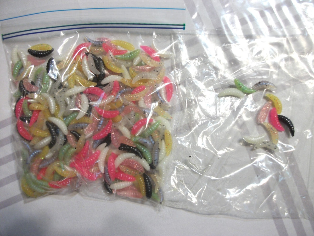200-7/8 Inch Soft Plastic Crappie & Panfish Worms Kit - Multi Color Scented Baits