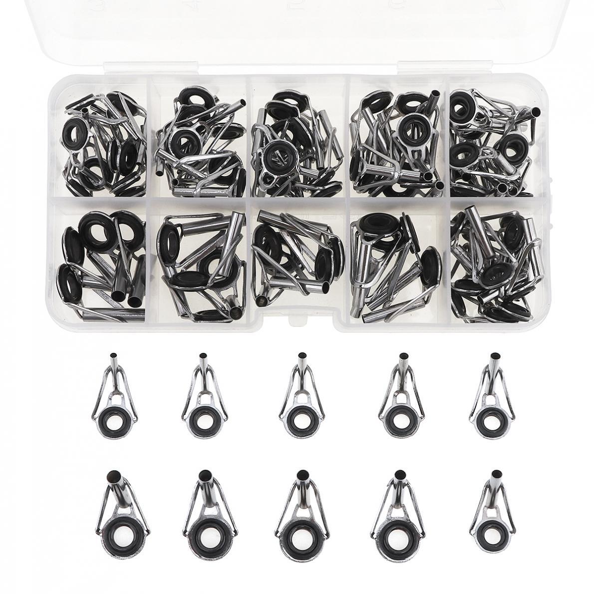 Fishing Rod Tip Repair Kit 80pcs Steel Ceramic Guides for Telescopic & Ocean Fishing