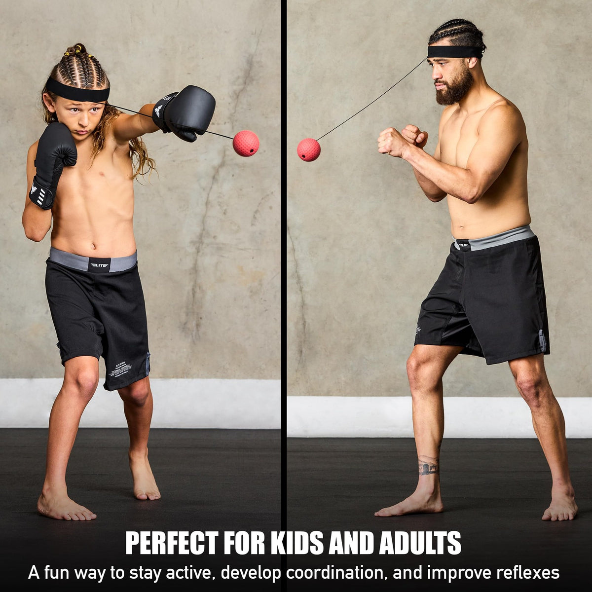 Reflex Ball Trainer for Boxing MMA BJJ - Adjustable Headband & 2 Detachable Balls