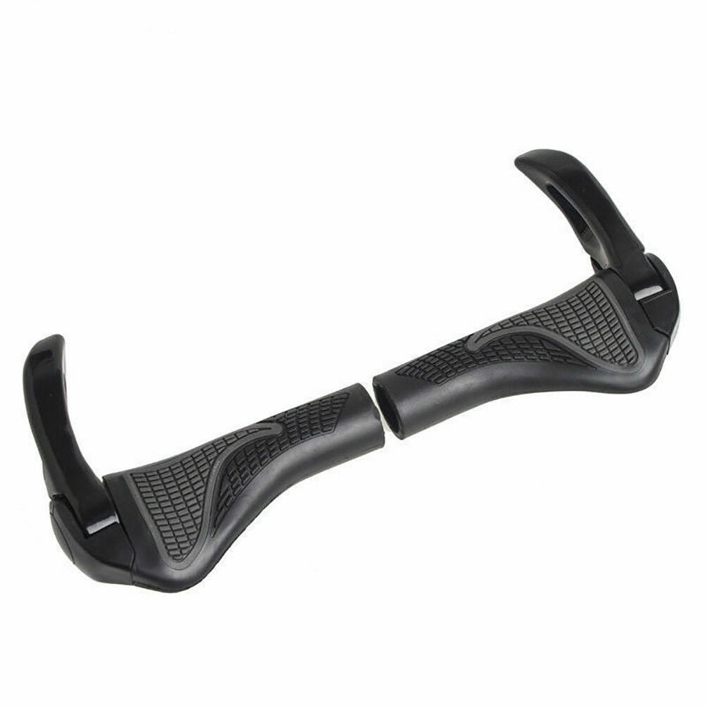 Mountain Bike Rubber Handlebar Grips Lock-On Shockproof Dustproof 130mm Black