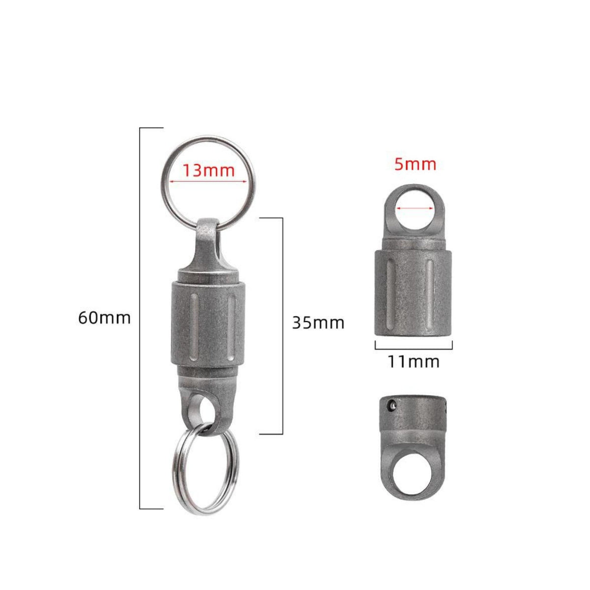 Titanium Alloy Magnetic Quick Release Keychain Connector 360° Swivel EDC