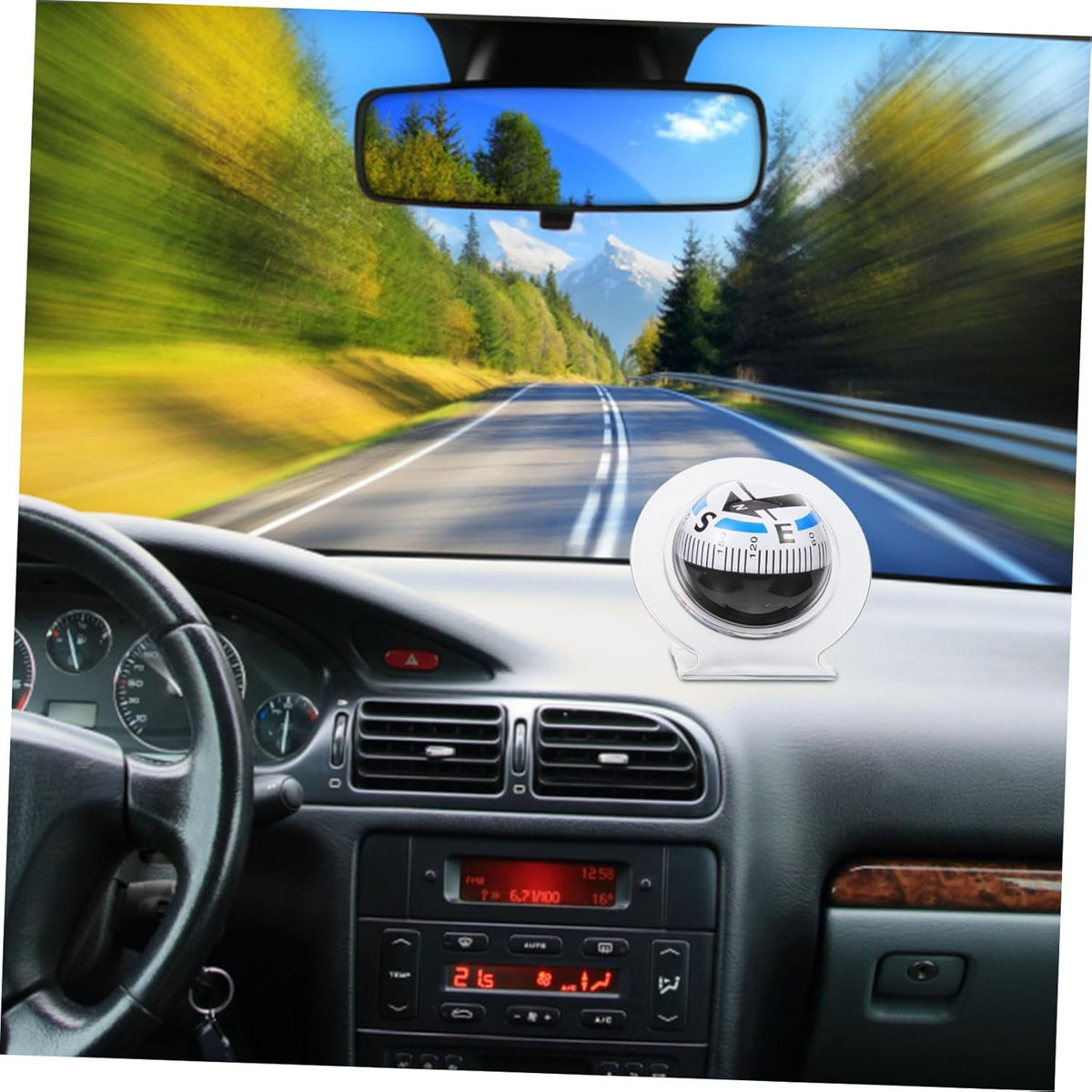 Adjustable Car Dashboard Compass Ball for Vehicle Navigation Marine Boating