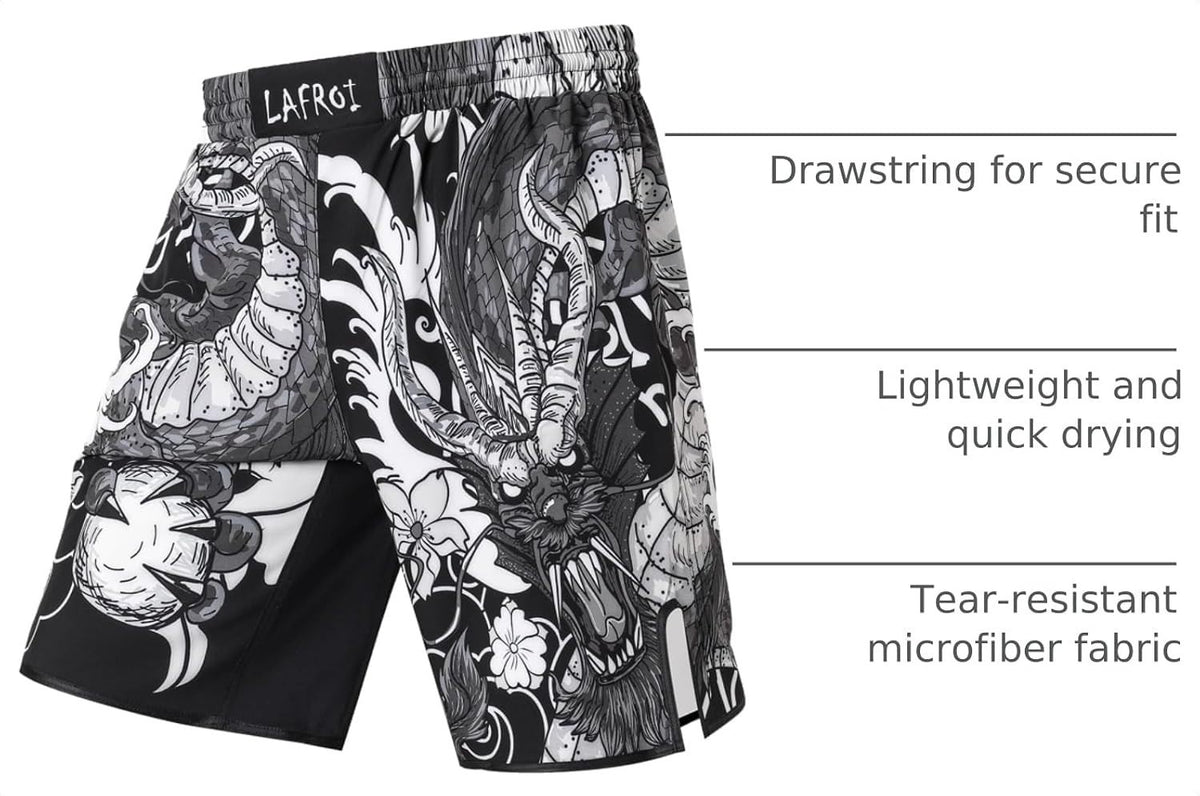 MMA Fighting Shorts with Secure Drawstring - Ultra-Durable, Quick-Dry Base