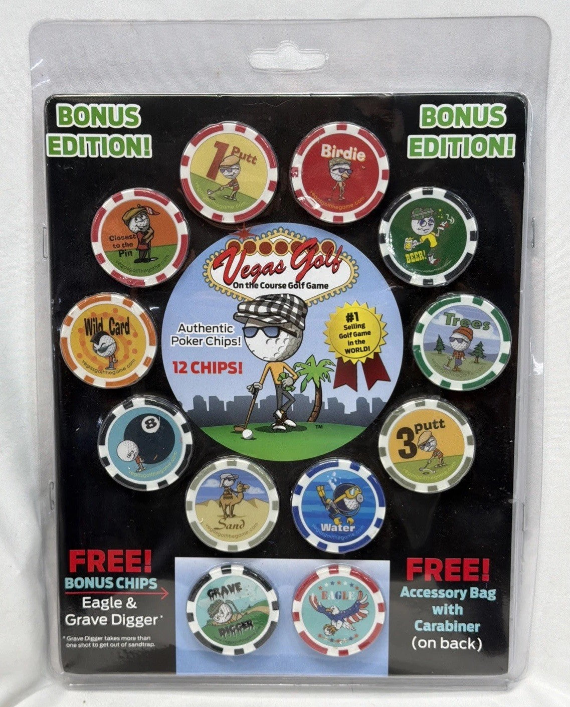 Poker Chip Set 12 Chips Eagle Grave Digger Bonus Edition for Card Games