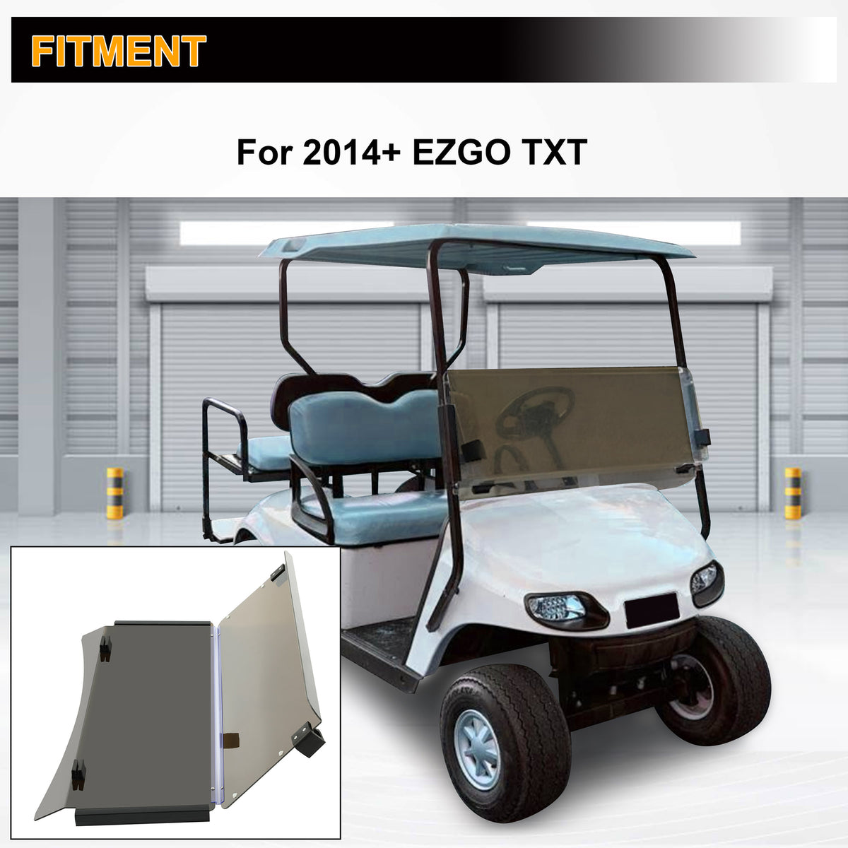 Golf Cart Windshield for 2014+ EZGO TXT Fold Down Tinted Front Protection