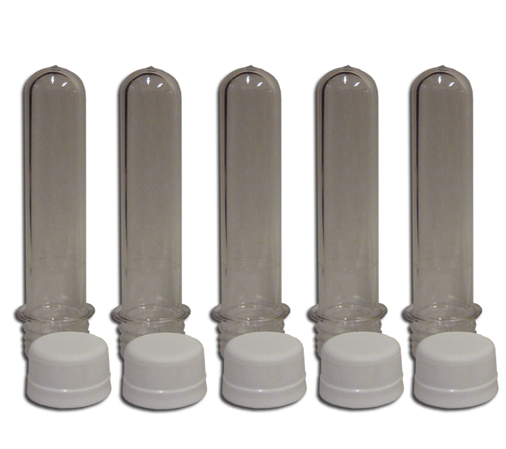 Clear Waterproof Storage Container Pack - 5 Soda Bottle Preforms for Camping, Geocaching