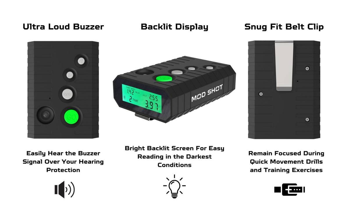 Shot Timer for Shooting Competitions & Drills - Adjustable Par Time