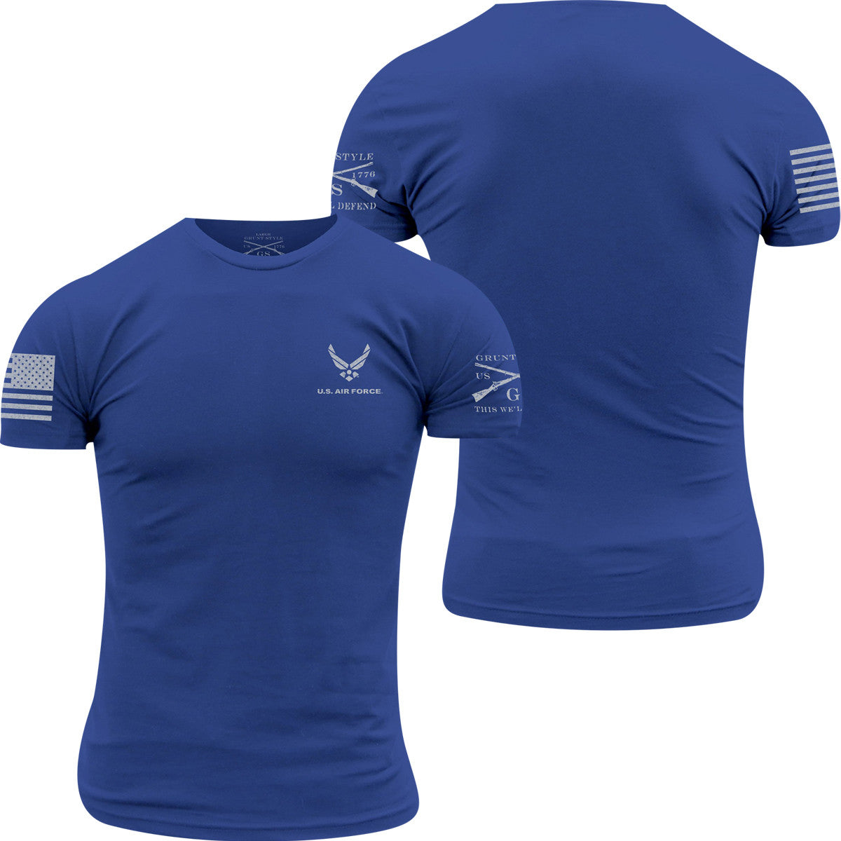 Basic Logo T-Shirt for Men - USAF Style - Royal Blue - Size Options