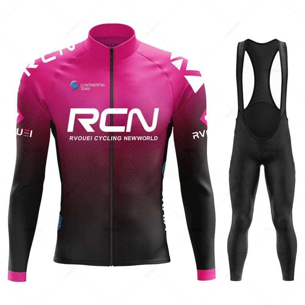 Unisex Cycling Jersey Set with Long Bib Pants for MTB Road Bike